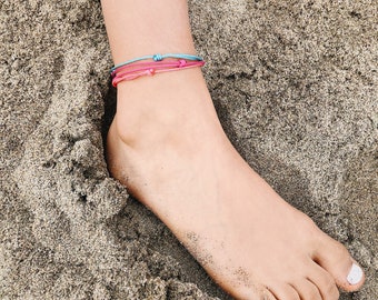 Child Waterproof Adjustable Anklet / Surfer Beach Anklet / Swimmers Anklet / Thread Friendship Anklet for kids