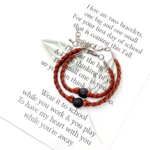 First Day of School Comfort Bracelet / Matching Lava Bead Bracelets / Kids Essential Oil Diffusers