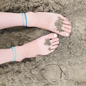 Waterproof Adjustable Anklet / Surfer Beach Anklet / Black String Anklet / Sliding Knot Anklet