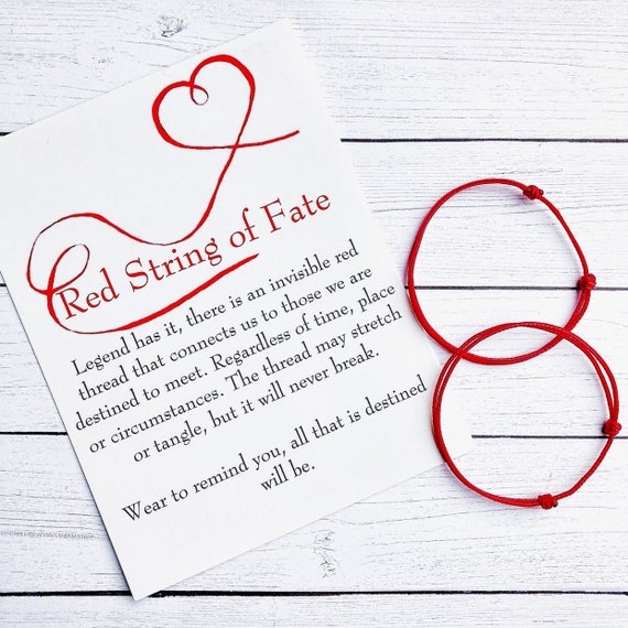 Red String of Fate Couple Bracelet Set with Card / Kabbalah Red Thread  Bracelet / Couple Bracelet / Red String Bracelet