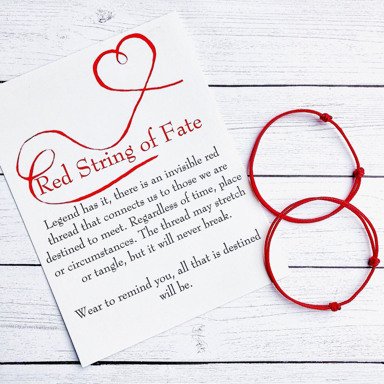 pålægge dobbeltlag bag Red String of Fate Couple Bracelet Set with Card / Kabbalah - Etsy  Österreich