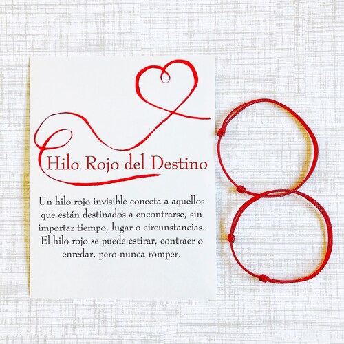 Red String of Fate Couple Bracelet With Card / Red String Etsy