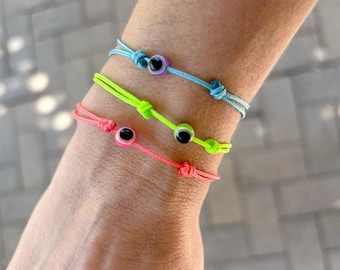 Colored Evil Eye Adult Bracelet / Good Luck Bracelet / Protection Bracelet
