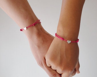 Comfort Bracelet Sets with Heart Charm / Anxiety Bracelets / Mom and child matching separation bracelets / think of me school bracelets