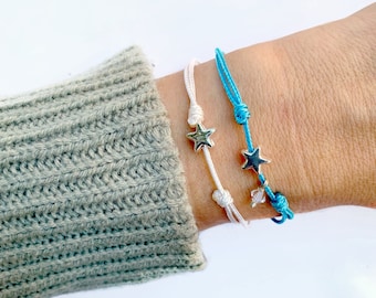 Adjustable Star Cord Bracelet / Minimalist Bracelet / Friendship Bracelet / Wish Bracelet