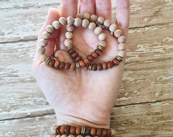 Essential Oil Diffuser Bracelet Rose Wood & Goldstone Beads with Raw Bronze / Women Oil Diffusing Jewelry Gold stone / Essential Oil Jewelry