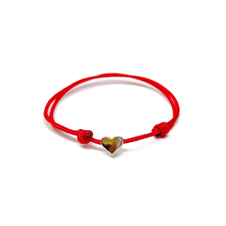 Adult Dainty Heart String Bracelet / Minimalist Bracelet / | Etsy