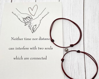 Magnetic Couples Bracelet Set / Couples String of Fate Gift / Waterproof Surfer Magnet Love Bracelets