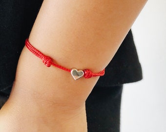 Child Heart String Bracelet / Minimalist Bracelet / Kids Friendship Bracelet / Red String Fate Protection Bracelet for kids / Kabbalah