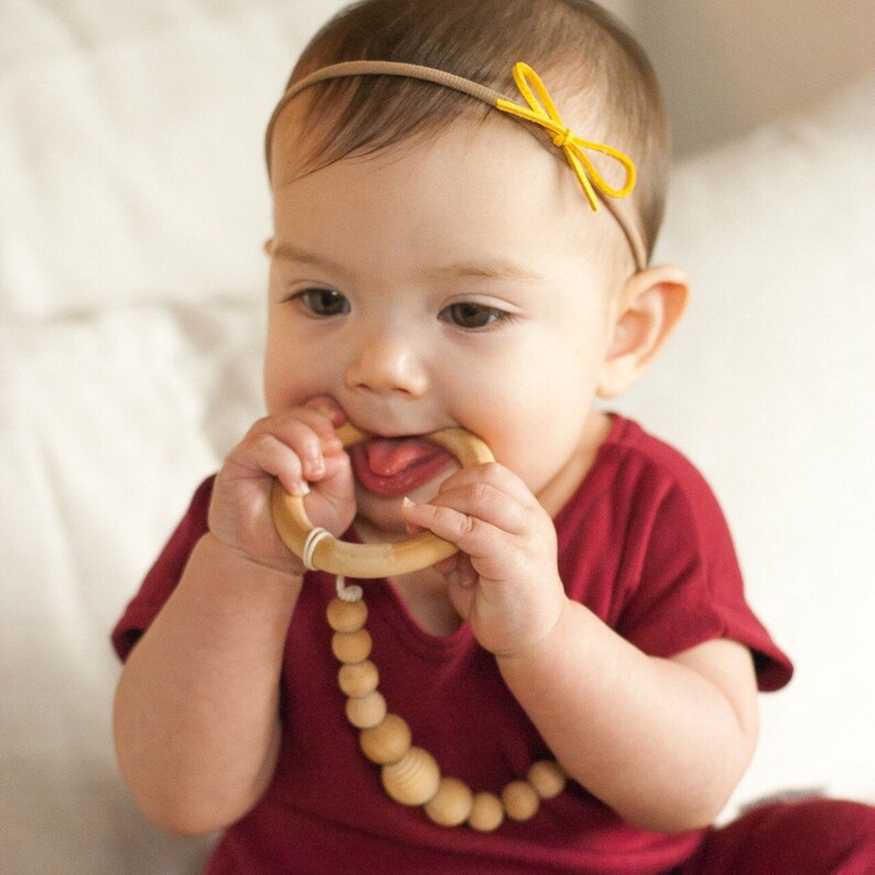 Wood Bead Pacifier Clip / Organic Wood Pacifier Clip Etsy