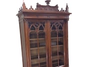 Marvelous French Gothic Bookcase, Medieval, 19th Century, Walnut 10260