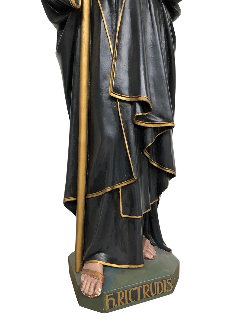 St. Gertrude the Great Plaster Religious Statue Etsy