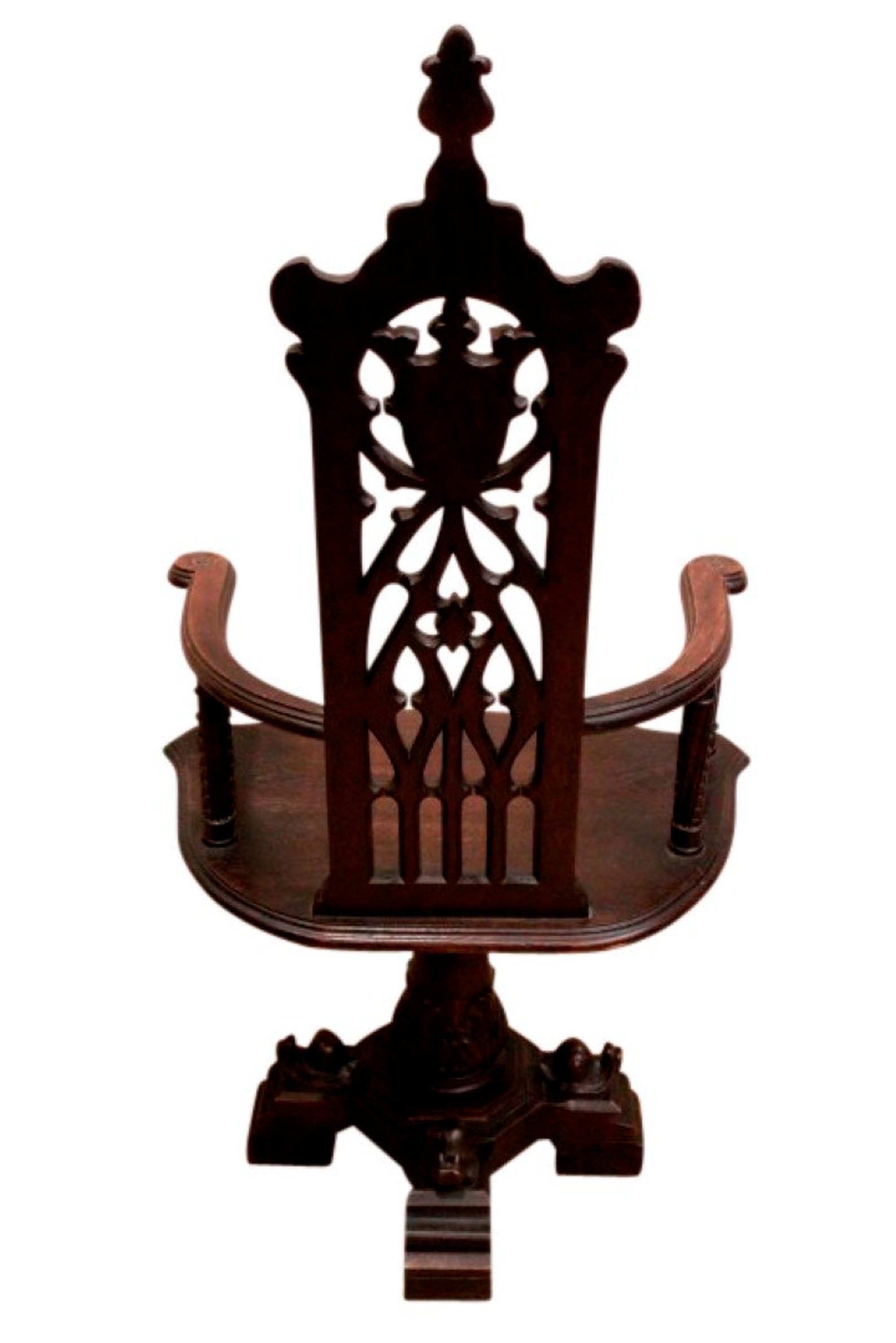 Unique Antique French Gothic Office Chair Swivel Chair Oak | Etsy