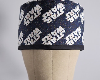 Irregular Star Wars Scrub Cap with Buttons: Surgical Hat for Men/Women