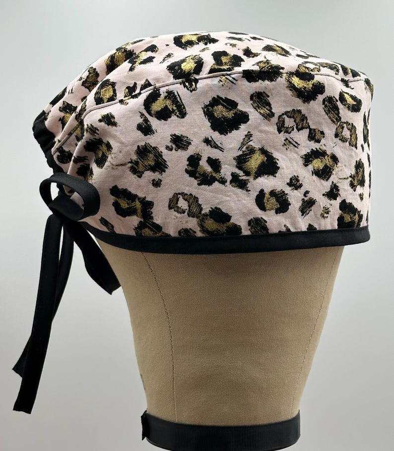 Pink Leopard Print Scrub Cap: Surgical Hat With Buttons - Etsy