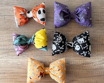 Puffy Hair Bows, Cute Hair Bows, Hair Clips, Cottage Core, Girl Gifts, Gifts for Her, Haunted Mansion, Nightmare Before Christmas