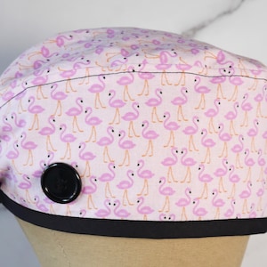 Flamingo Scrub Cap, Cute Scrub Caps, Flamingo Surgical Cap, Scrub Hat, Scrub Caps for Men, Scrub Caps for Women, Scrub Caps with Buttons