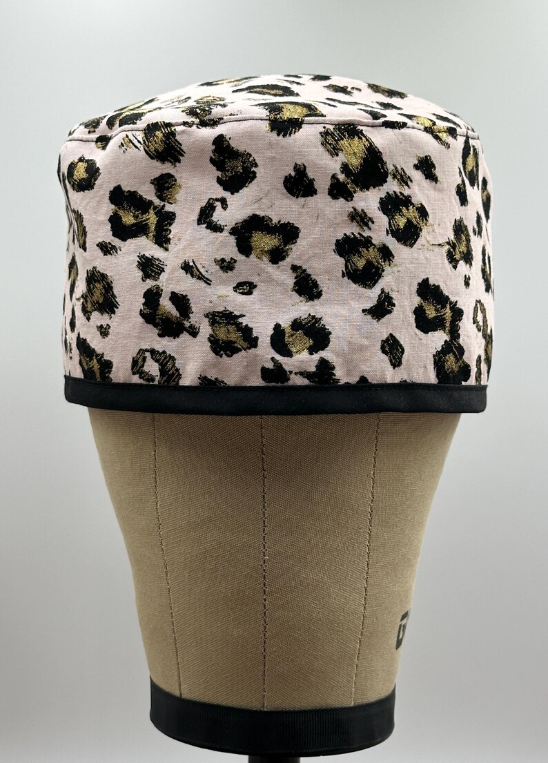 Pink Leopard Print Scrub Cap: Surgical Hat With Buttons - Etsy