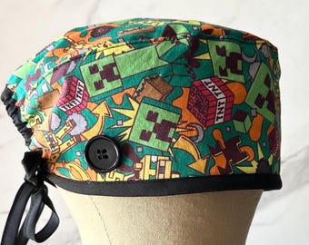 Video Game Scrub Cap: Surgical Hat with Buttons