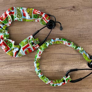 Grinch Stethoscope Scrunchie Cover: Nurse Gift