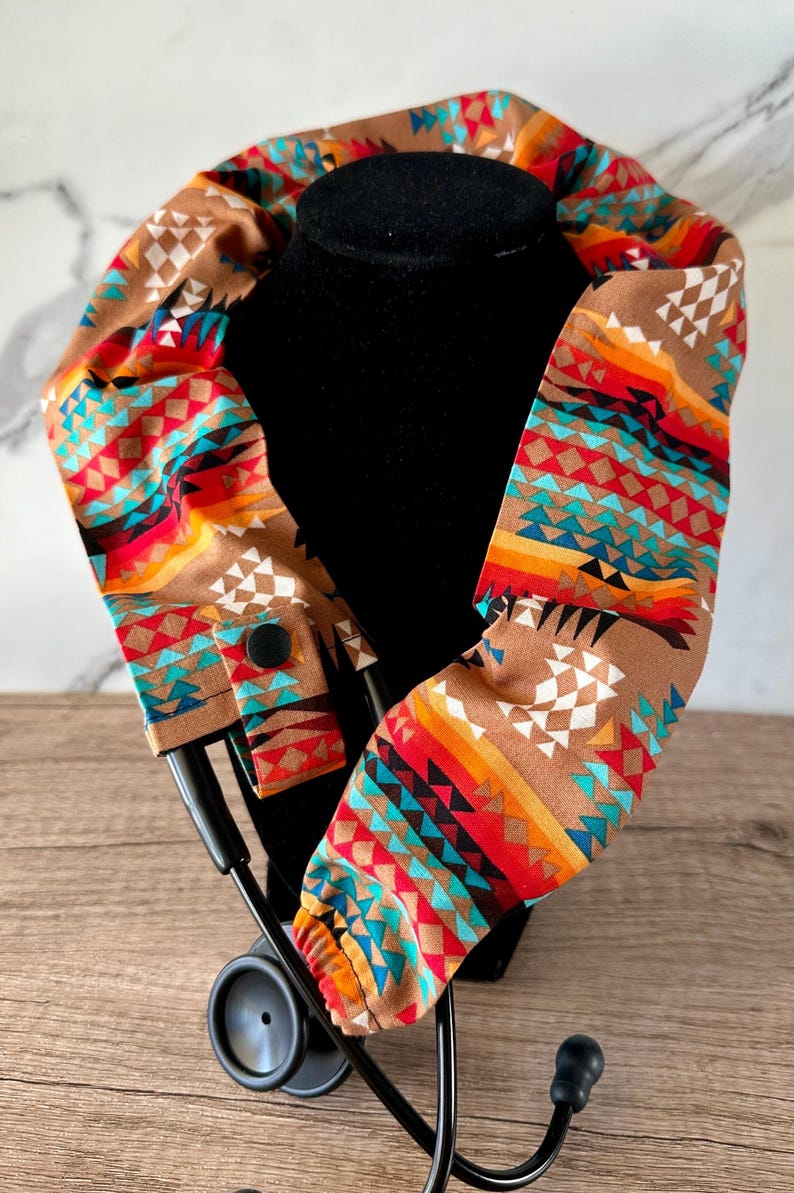 Native Print Stethoscope Scrunchie,Stethoscope Cover,Stethoscope Sleeve,Nurses Gifts,Med Student Gift, RN Gifts, Student Nurse, Southwestern immagine 7