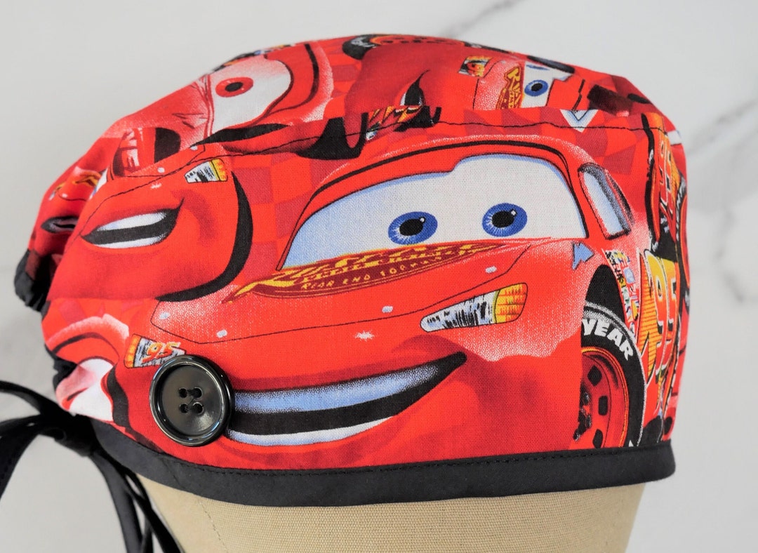 Lightning Mcqueen Scrub Cap Cars Surgical Capcars Scrub Hat Etsy