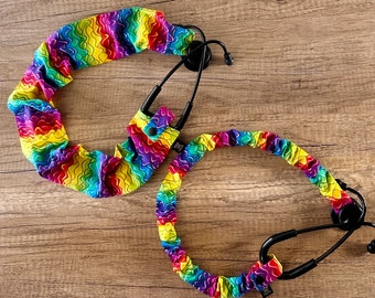 Rainbow Stethoscope Scrunchie Cover: Nurse Gift