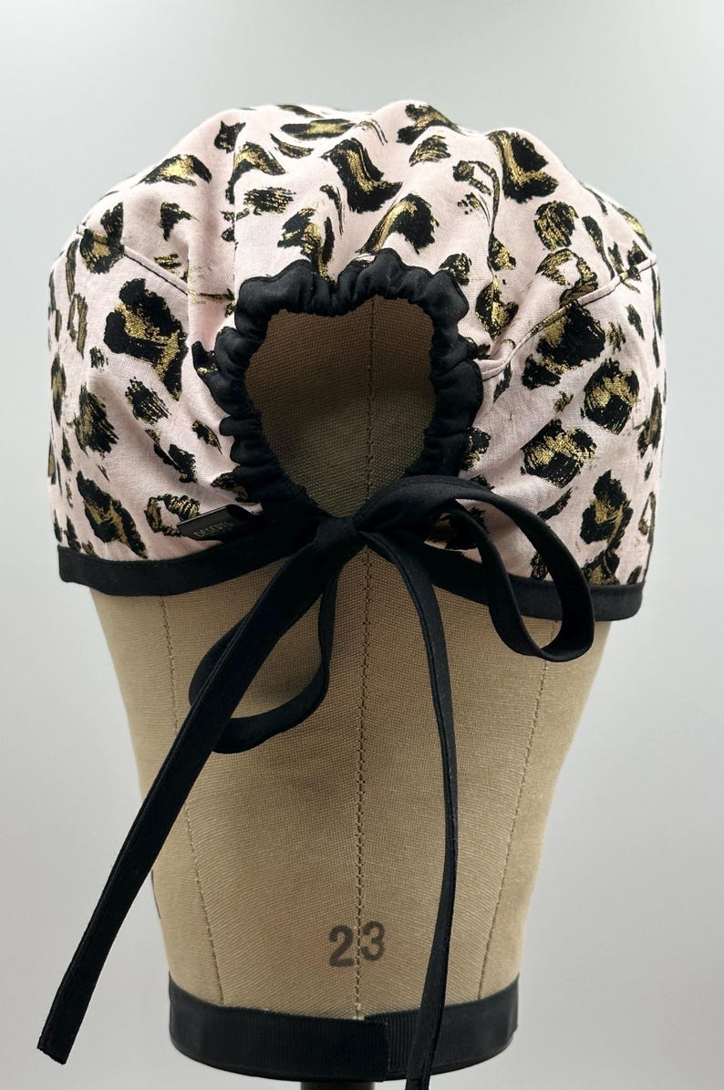 Pink Leopard Print Scrub Cap: Surgical Hat With Buttons - Etsy