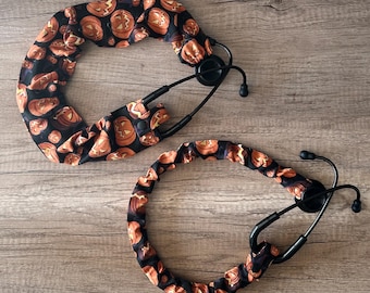 Halloween Stethoscope Scrunchie Cover: Pumpkin Nurse Gift,Nurse Gift, Stethoscope Cover, Scrubs, Stethoscope, Scrunchie