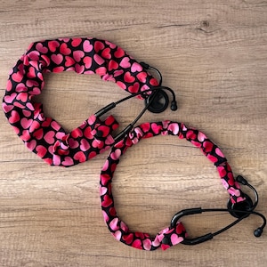 Hearts Stethoscope Scrunchie Cover: Nurse Gift, Washable Sleeve