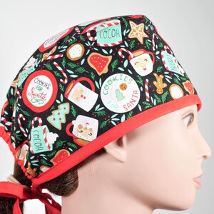 Christmas Cookie Scrub Cap,Christmas Surgical Cap,Scrub Hat,Christmas Scrub Cap,Scrub Cap for Men,Scrub Cap for Women,Scrub Cap with Buttons
