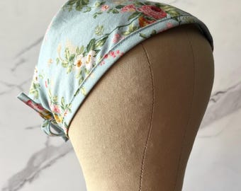 Floral Cotton Kerchief: Boho Head Scarf, Cottagecore Bandana