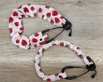 Strawberry Stethoscope Cover: Nurse Scrunchie Sleeve