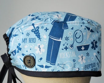 Nurses Scrub Cap: Unisex Surgical Hat with Buttons