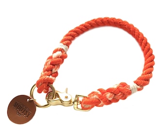 Orange Ombré Rope Dog Collar