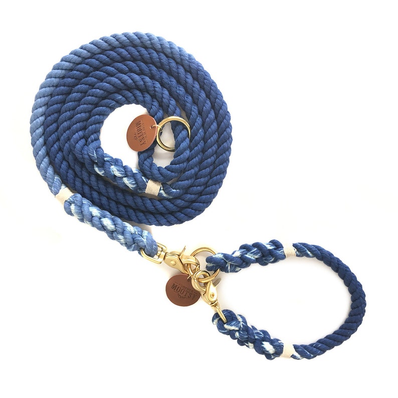 Royal Blue Ombré Rope Dog Collar Etsy