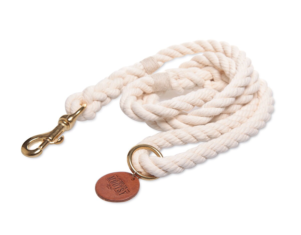 Natural White Dog Leash Cream Hemp Twine Etsy