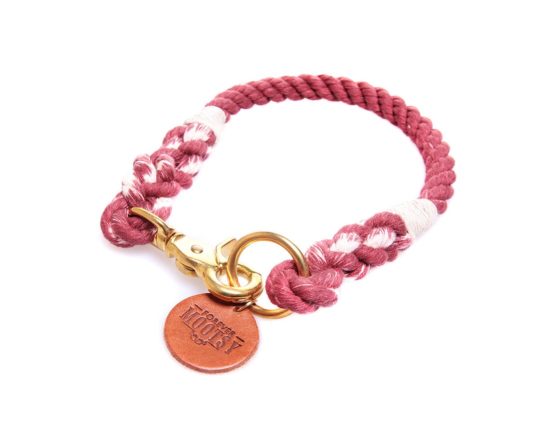 Cocoa Brown Ombré Rope Dog Collar Etsy