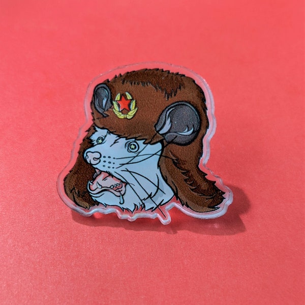 Communism Opossum Acrylic Pin