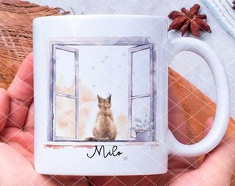 Personalized Cat Mug or tote bag, Choose your cat
