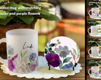 Personalized floral Frosted mug