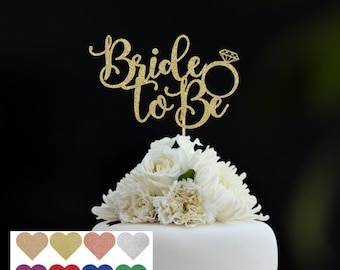 Glitter Bride to Be Cake Topper: Bridal Shower Wedding Decoration