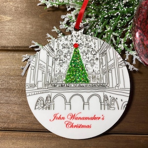 John Wanamaker Commemorative Christmas Light Show Ornament, Philadelphia PA, historic building