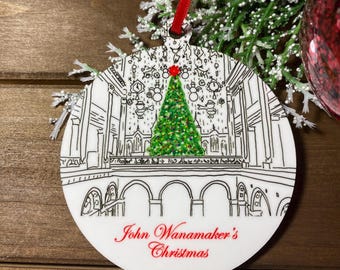John Wanamaker Commemorative Christmas Light Show Ornament, Philadelphia PA, historic building