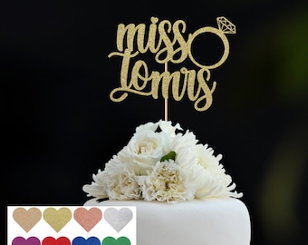 Glitter Miss to Mrs Cake Topper: Bridal Shower Decoration