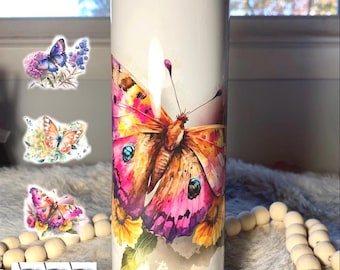 Personalized Watercolor Butterfly Tumbler: Insulated Stainless Steel Cup