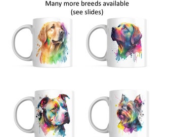 Watercolor Dog Breed Mug: Artistic Pet Lover Gift