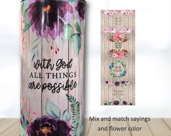 Floral Bible Verse Insulated Tumbler: Stainless Steel Gift