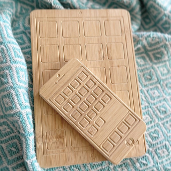 Wooden iPhone pretend toy montessori