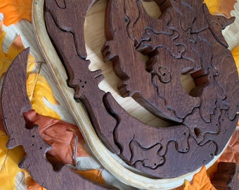 Wooden pumpkin puzzle